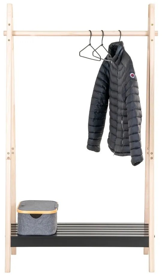 Suport de haine din lemn masiv negru pavlovnia Torino - House Nordic