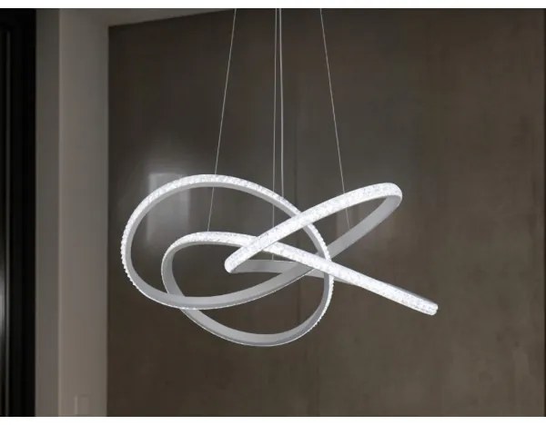 Lustră LED dimabilă, suspendată pe cablu, 95W, 230V, 3000-6500K, Ø57 cm + telecomandă