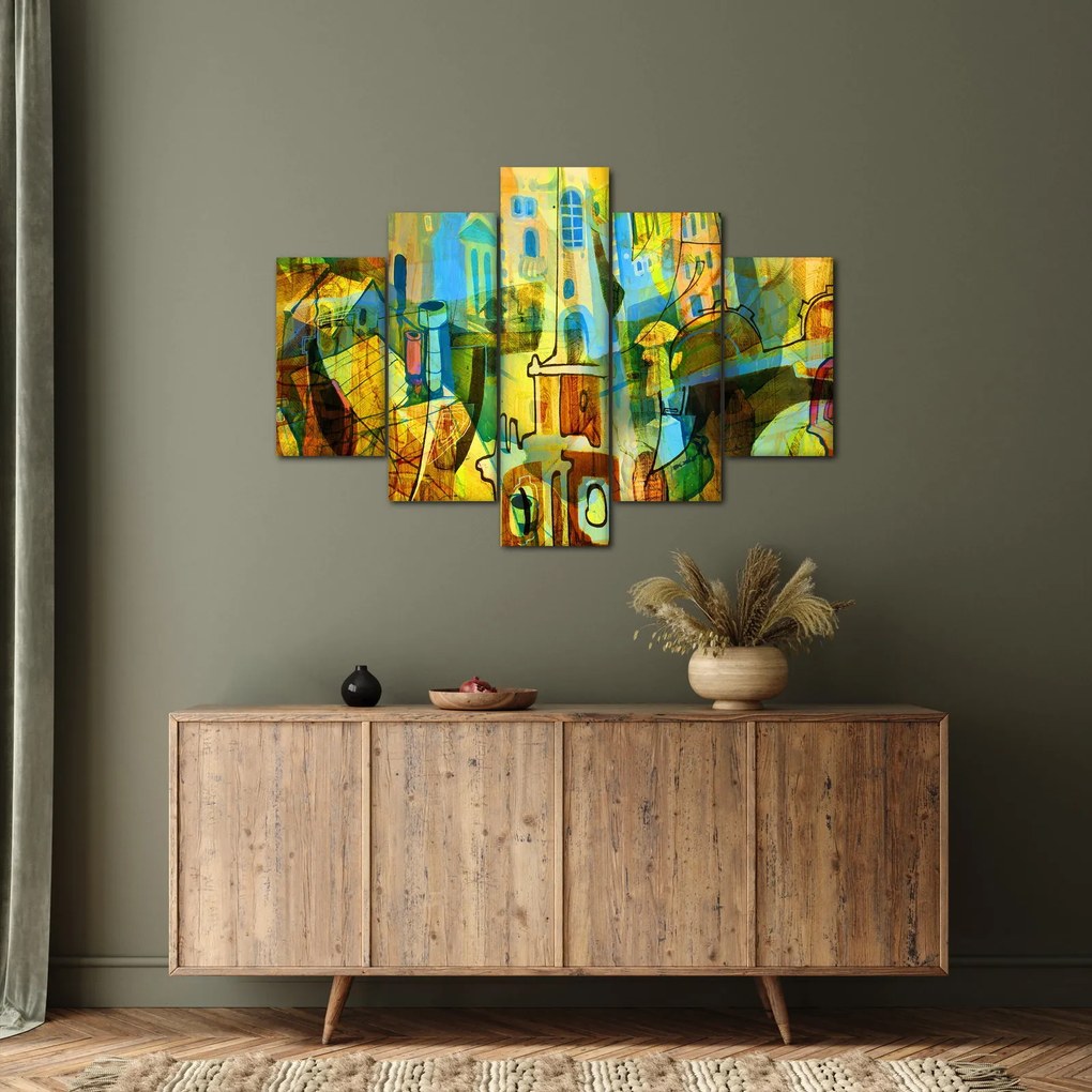 Tablou - Arhitectură, abstractizare cubistă (150x105 cm)