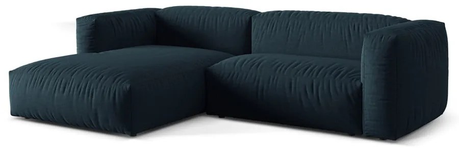 Colțar modular albastru închis (cu colț pe partea stângă ) Martina – Micadoni Home