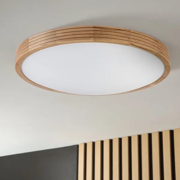 Brilagi - Lampă de tavan LED CARVALHO MODERN SLIM 3xE27/60W/230V Ø 47,5 cm stejar
