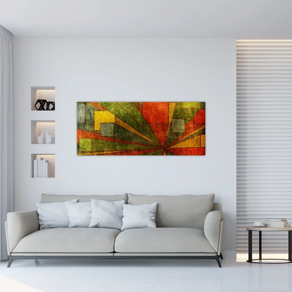Tablou cu abstracție geometrică (120x50 cm)