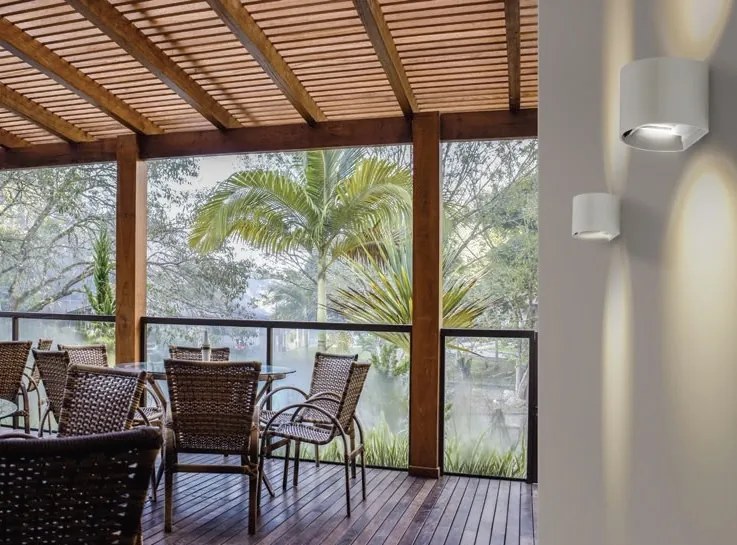 Aplica perete LED de exterior cu lumina ambientala IP54 Leticia 2 alba