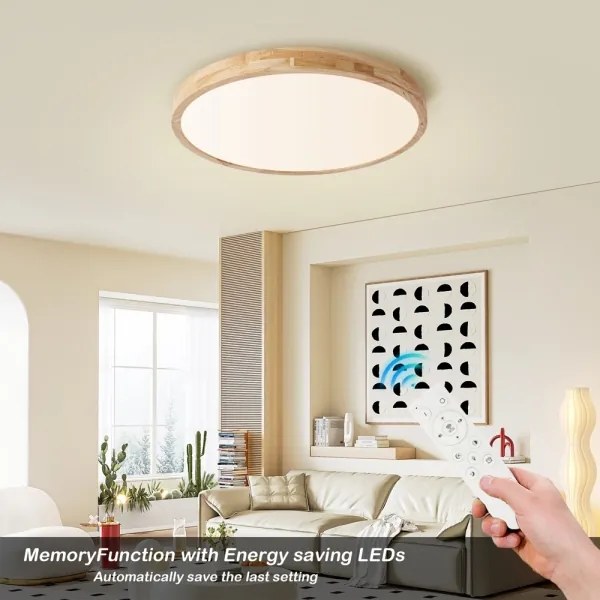 Brilagi - Corp de iluminat LED dimabil WOODLINE LED/72W/230V 3000-6000K stejar diam. 60 cm + telecomandă