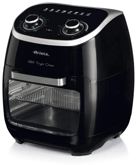 Friiteuza cuptor cu aer cald Ariete AIRY FRYER OVEN 4619/00, 2000W, 11 L, 8 programe, 80-200C, Rotisor, Timer, Negru