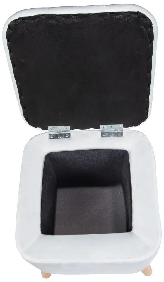 Taburet gri deschis cu tapițerie din catifea – Wenko