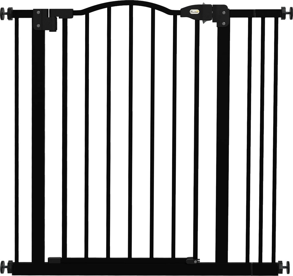 PawHut Poartă Extensibilă pentru Câini fără Șuruburi, Poartă de Siguranță Reglabilă, 94-100x94 cm, Negru | Aosom Romania