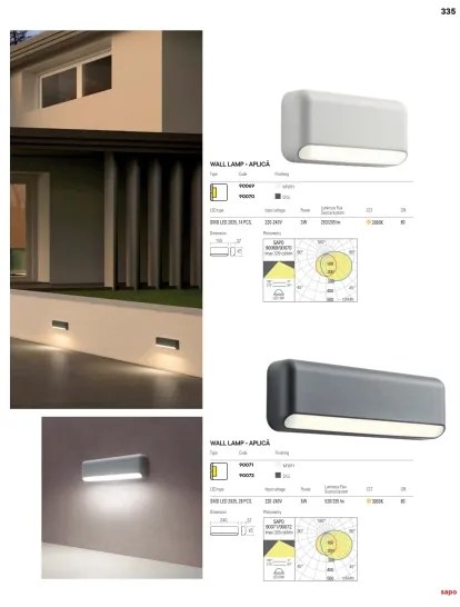Redo 90070 - Aplică de perete pentru exterior SAPO LED/3W/230V IP65