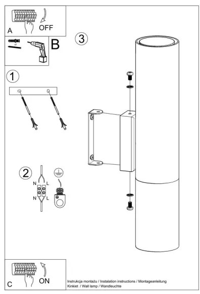 Aplică LOOPEZ 2xGU10/40W/230V neagră/cupru Sollux SL.0944