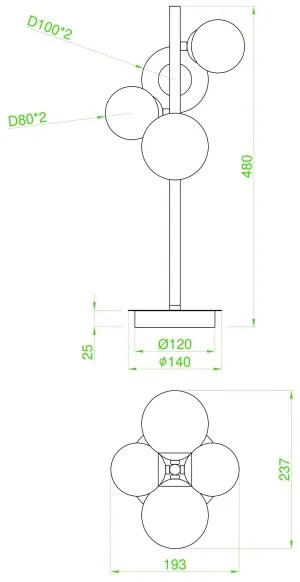 Lampă LED de masă 4xG9/3W/230V neagră Wofi 8014.04.24.9000
