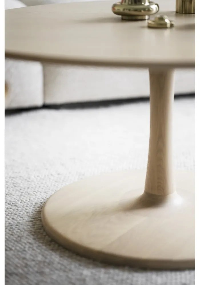 Măsuță de cafea natural rotundă cu aspect de lemn de stejar 60x60 cm Hobart – Rowico