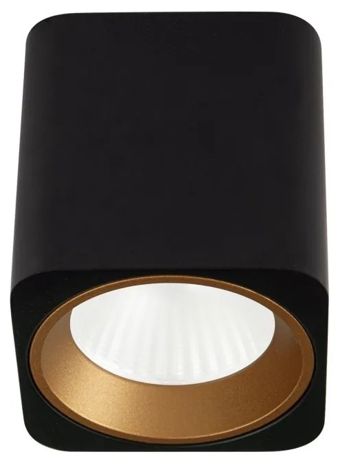 Spot aplicat LED design minimalist TUB negru/auriu