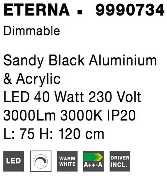 Lustra suspendata LED dimabila design modern ETERNA negru NVL-9990734