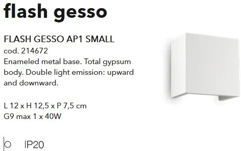 Aplica de perete up/down FLASH GESSO AP1 SMALL 214672