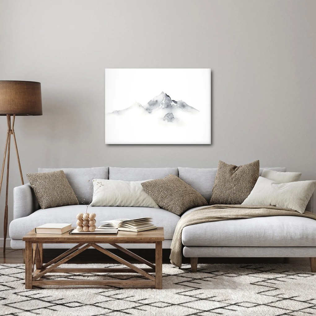 Tablou - Pictură cu cerneală de munți (70x50 cm)