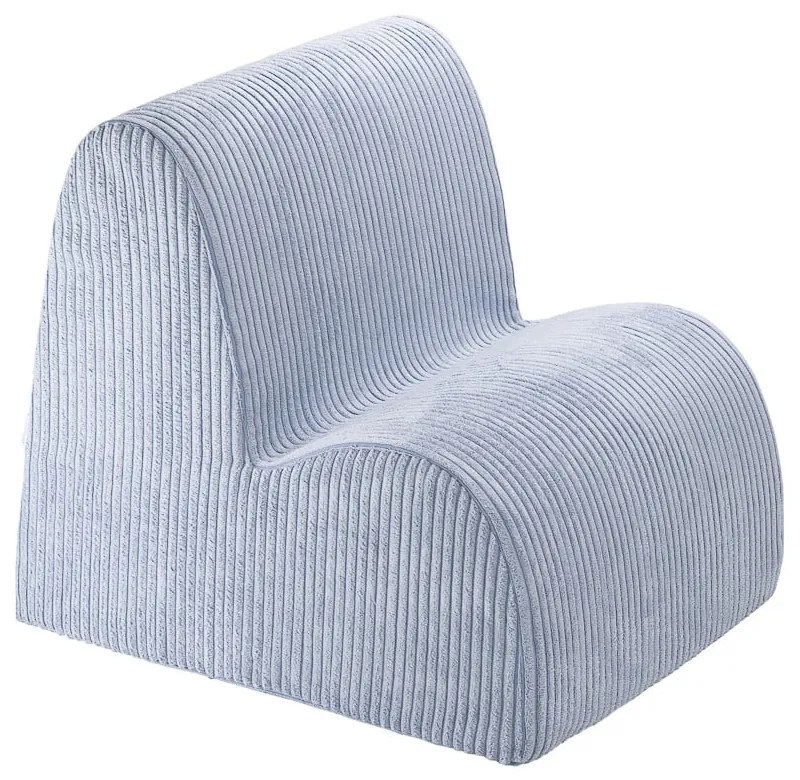 Fotoliu de copii albastru cu tapițerie din catifea reiată Cloud – Wigiwama