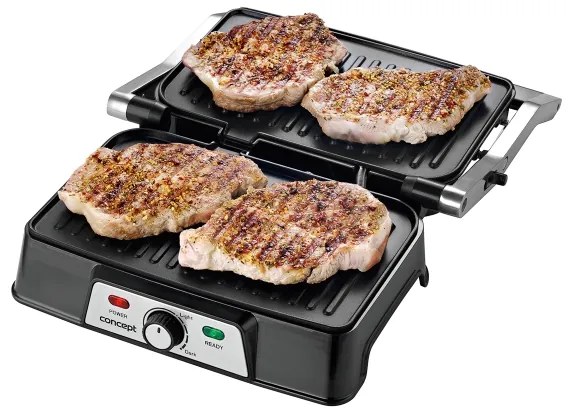 Grătar de contact Concept ge2005 1500W/230V oțel inoxidabil/negru