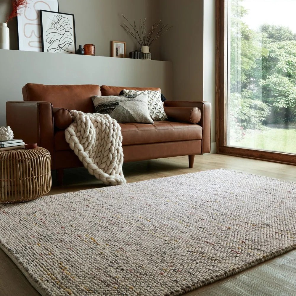 Covor crem țesut manual din amestesc de lână 120x170 cm Minerals – Flair Rugs