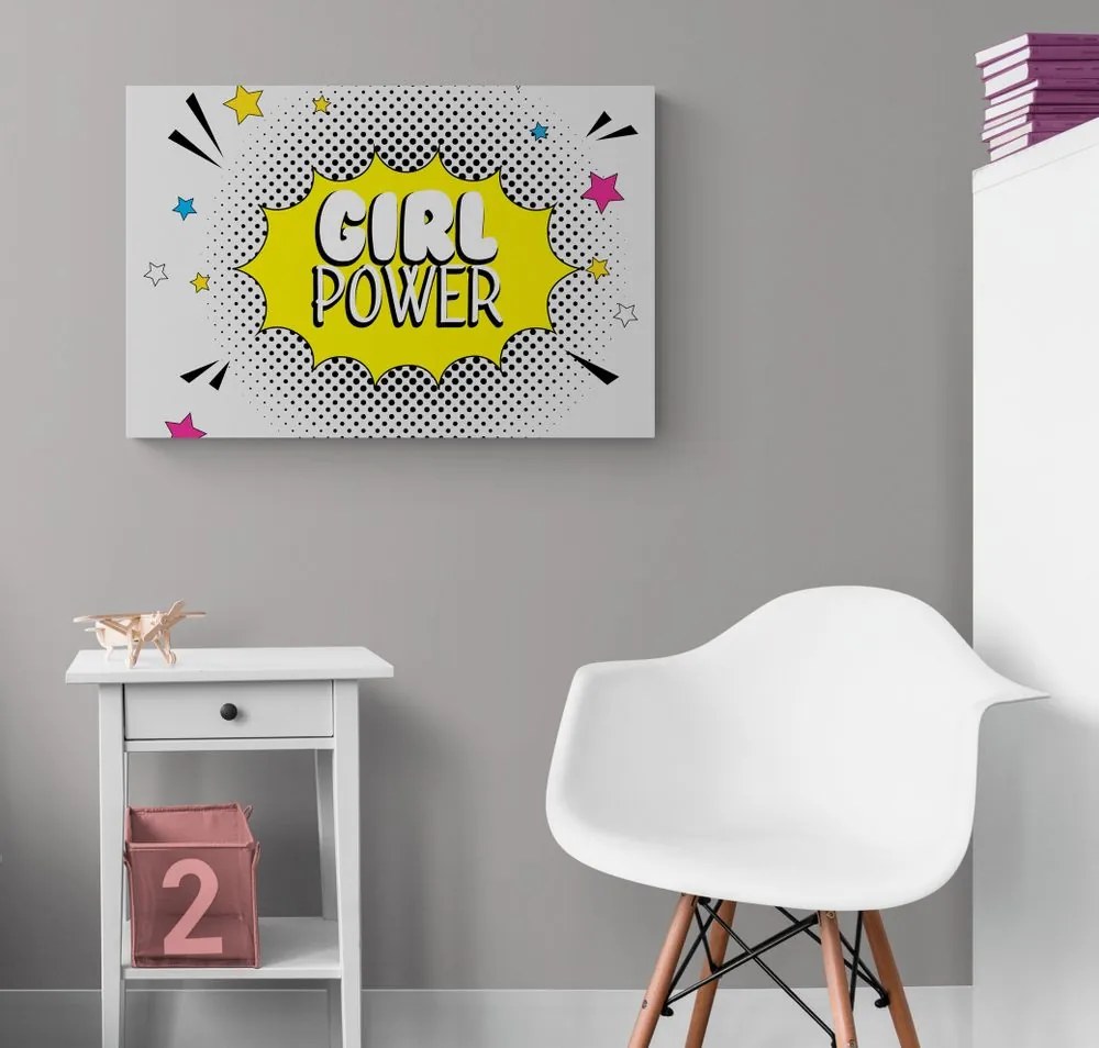 Tablou cu inscripție pop art - GIRL POWER