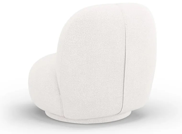 Fotoliu alb cu tapițerie din stofă bouclé Chuck – Micadoni Home