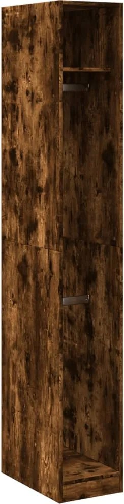 vidaXL Șifonier, stejar afumat, 30x50x200 cm, lemn prelucrat