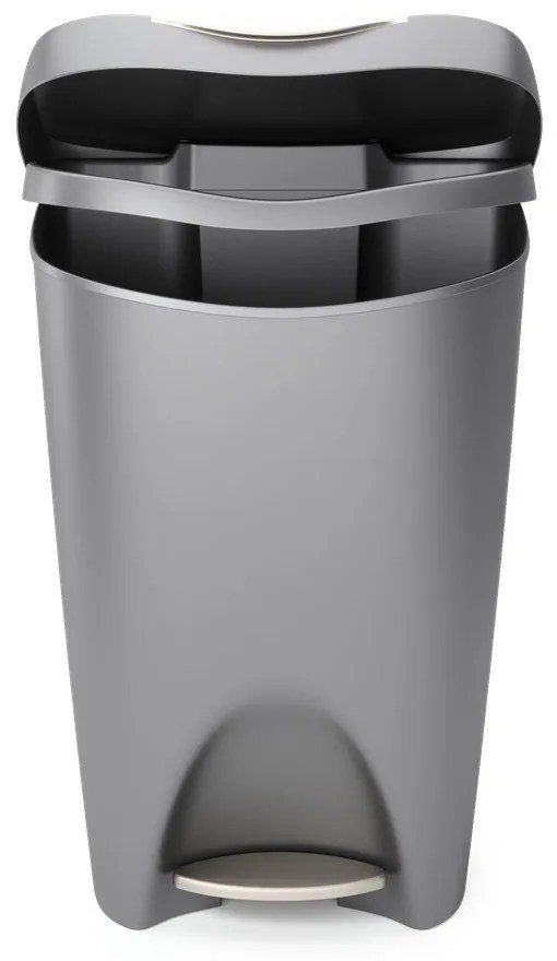 Coș de gunoi gri cu pedală din plastic 50 l Brim – Umbra