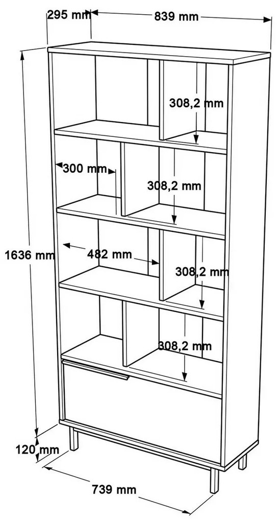 Bibliotecă One Walnut and Oak