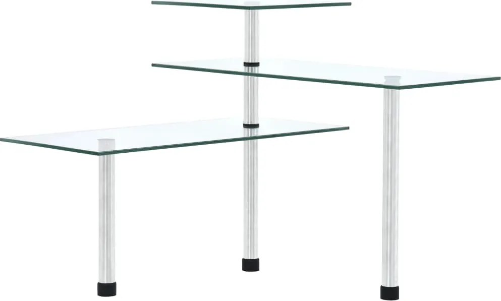 vidaXL Raft de colț de bucătărie, 3 niveluri, sticlă securizată