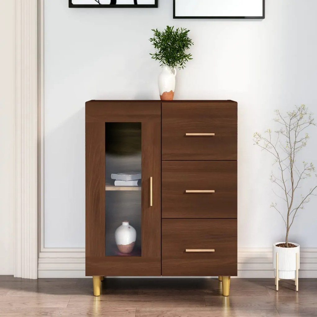 817365 vidaXL Servantă, stejar maro, 69,5x34x90 cm, lemn prelucrat