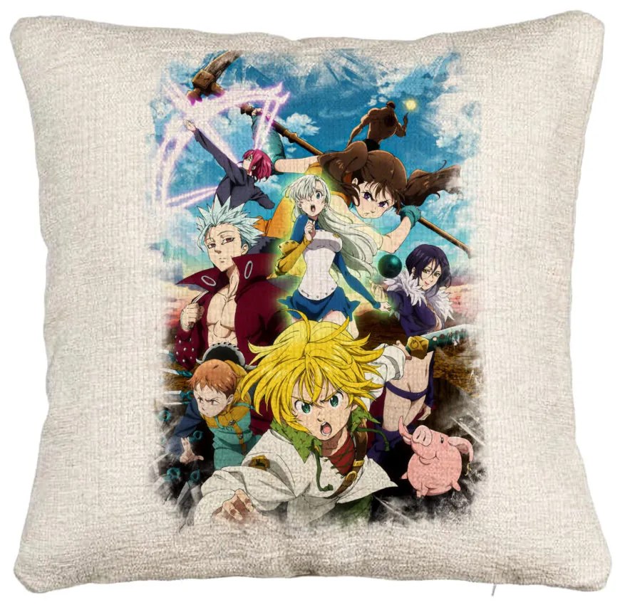 Perna Decorativa Canapea cu Seven Deadly Sins, 40x40 cm, Cu fermoar