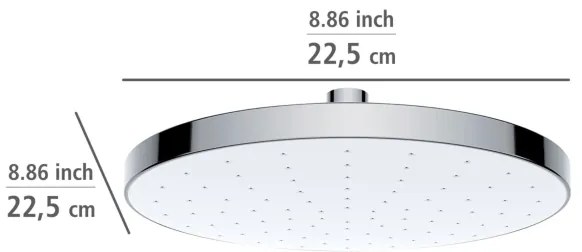 WENKO 24000100 – Cap de duș cu curățare automată, 22,5 x 22,5 cm, crom lucios/alb