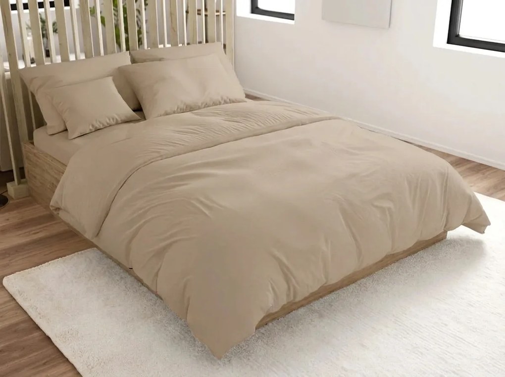 Lenjerie de pat din bumbac DENYX BLEND maro deschis hotelova husa Dimensiune lenjerie de pat: 70 x 90 cm | 140 x 200 cm