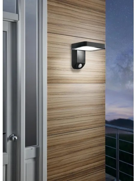 Eglo PASTION 98191 - Lampă de perete solară LED cu senzor, 4,5W/3,7V, IP44