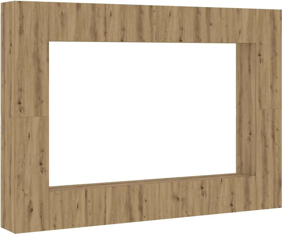 vidaXL Set dulap TV 8 piese montat pe perete Stejar artizanal