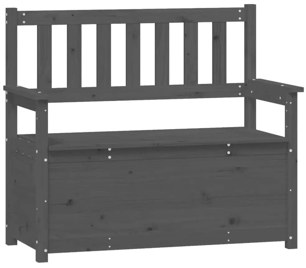 vidaXL Bancă, gri, 112,5x51,5x96,5 cm, lemn masiv de pin