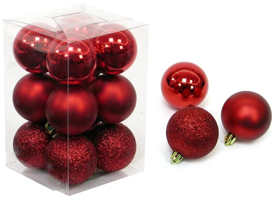 Set 12 decorațiuni de Crăciun Unimasa Navidad, roșu