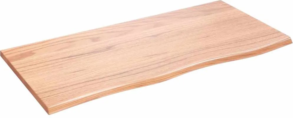 vidaXL Blat de baie, maro deschis, 100x50x2 cm, lemn masiv tratat