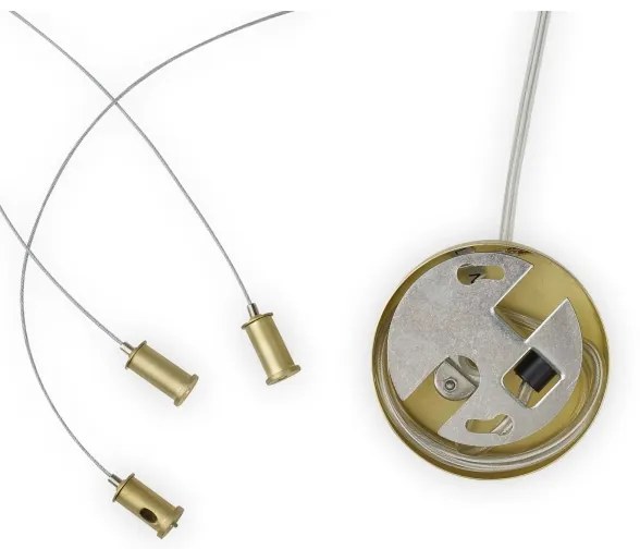 Ideal Lux - Candelabru LED suspendat pe cablu PERLAGE, 11xG9/3W/230V, Ø 73 cm, auriu/fumuriu