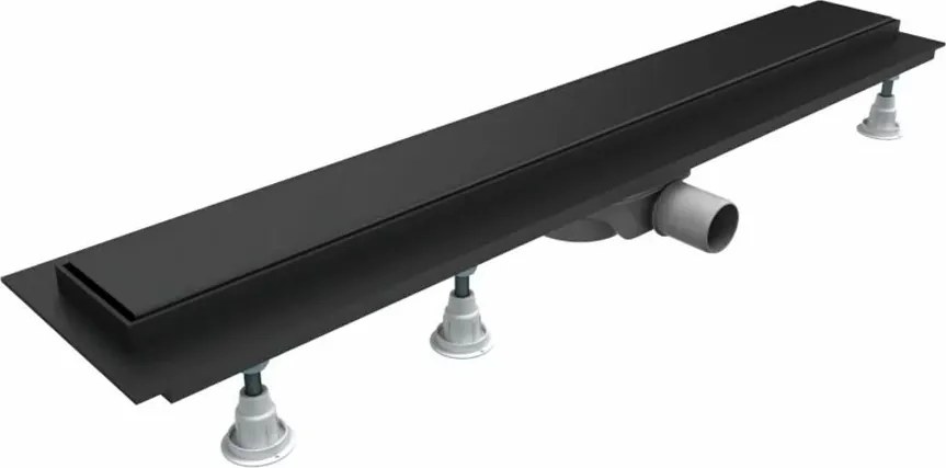 Set rigola pentru dus plus capac Omnires Lowfix 80 cm negru