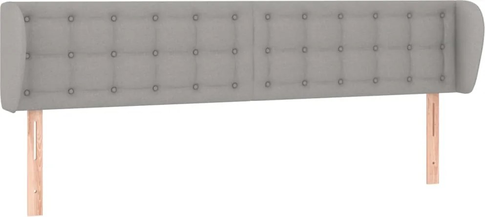 vidaXL Tăblie de pat cu aripioare gri deschis 163x23x78/88 cm textil