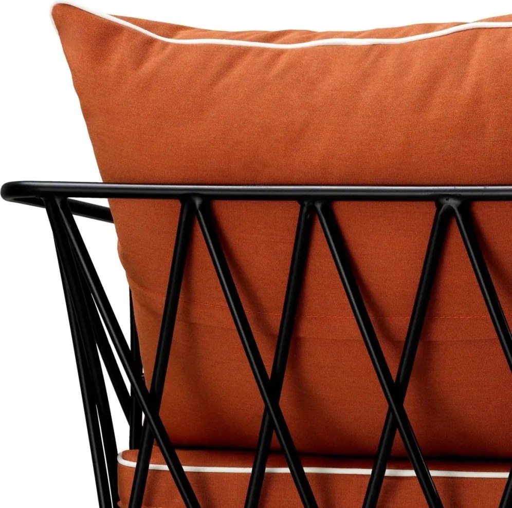 Scaun design LUX pentru exterior, Tesatura, Metal, Clifton blaise orange