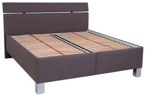 Pat tapițat ALIS 180x200 cm, cu spațiu de depozitare, fără saltea, maro