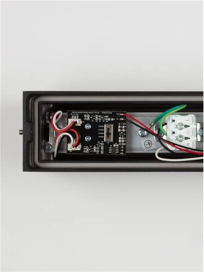 Aplica exterior neagra liniara 38cm IP65 LED CCT PRISMATIC