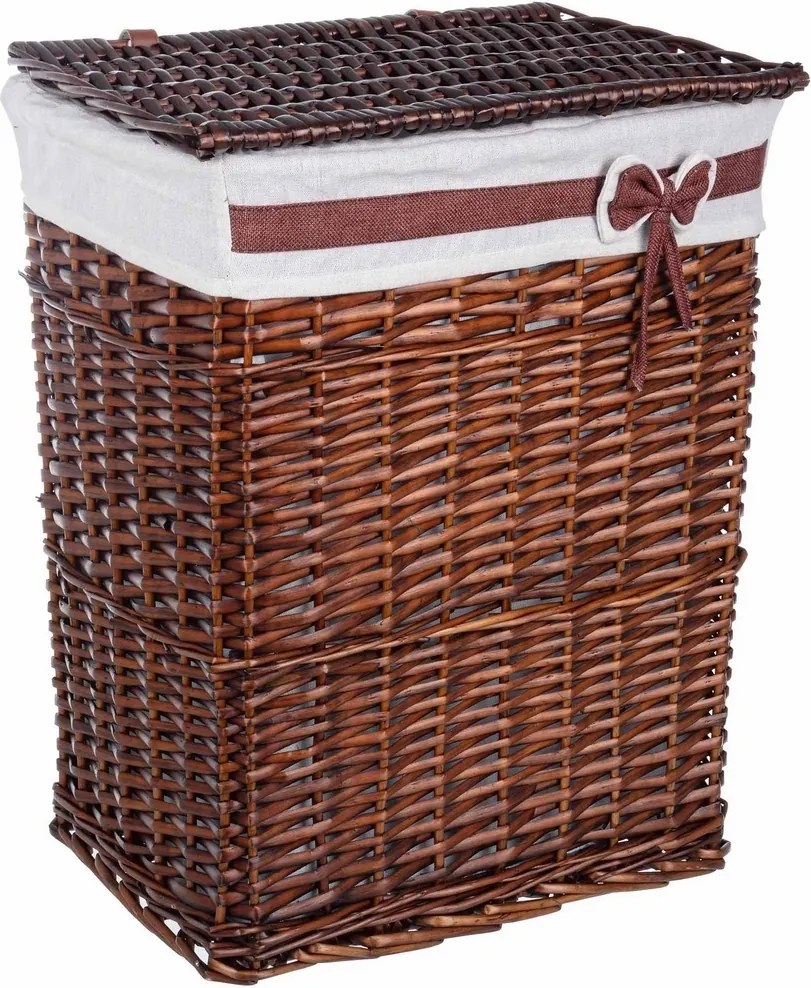 Cos rufe din rattan lemn de salcie maro Ribbon 46 cm x 36 cm x 55 h