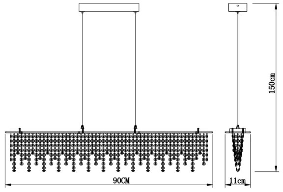 Lustră LED de cristal dimabilă pe cablu Globo 68405-24H LED/24W/230V + telecomandă