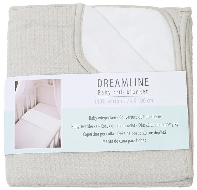 Patura din bumbac pentru patut copii DREAMLINE 75x100 cm - mai multe culori Culoare: Albastru