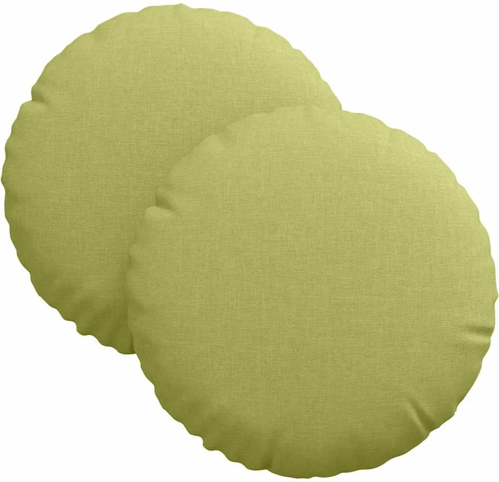 vidaXL Perne de Șezut 2 pcs Verde deschis Ø30 x 13 cm țesătură