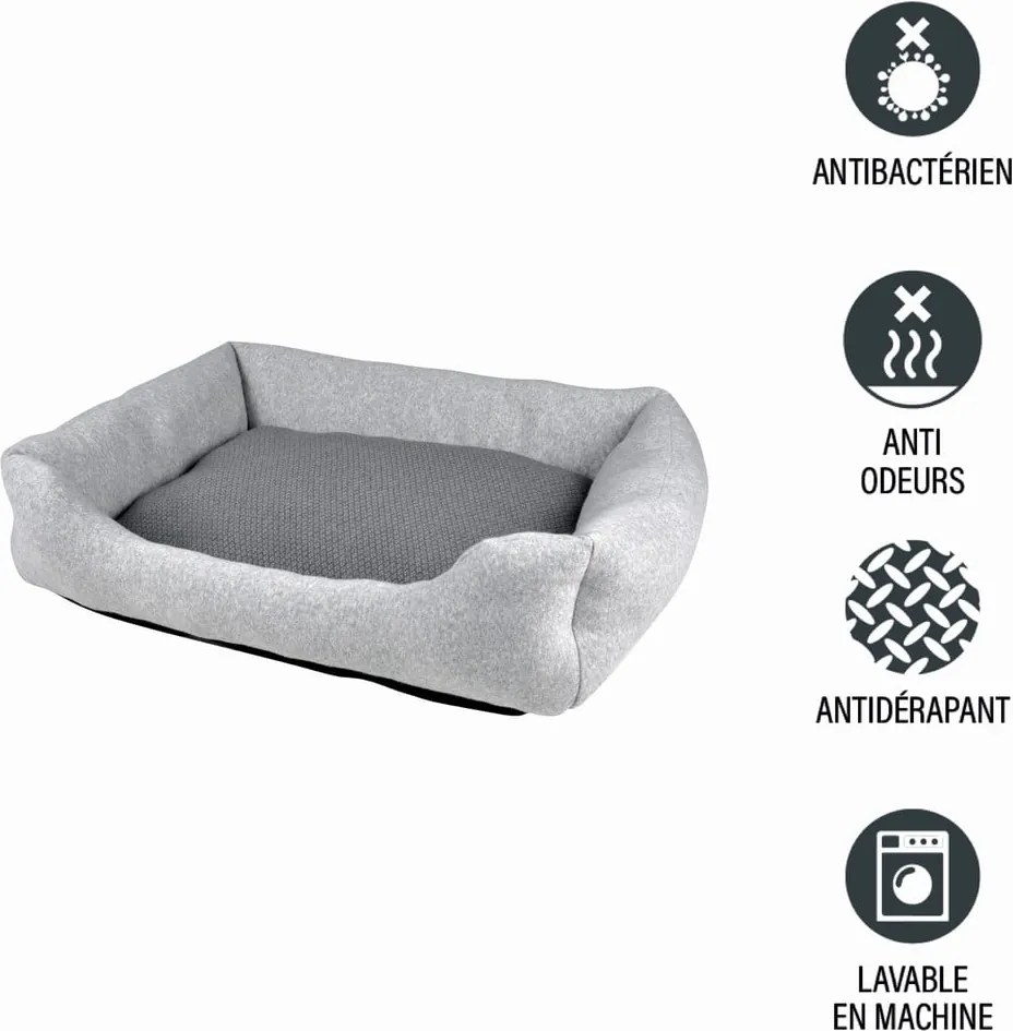 Pat pentru animale de companie gri deschis pentru câini 70x58 cm Graphene – Love Story