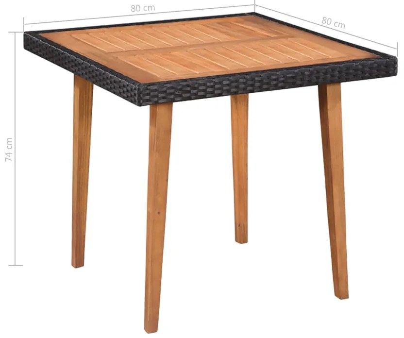 Set mobilier de gradina din ratan maro, TRIVALIS