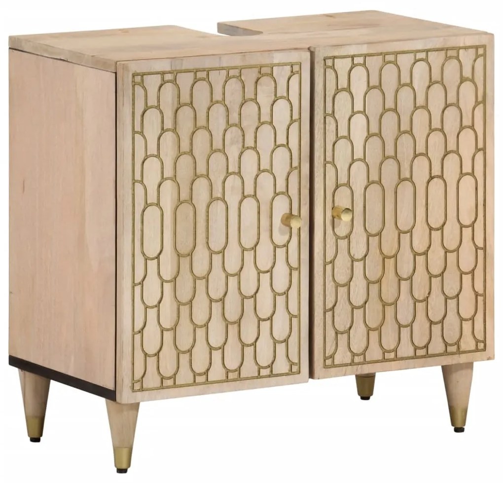 vidaXL Dulap pentru chiuveta de baie, 62x33x58 cm, lemn masiv de mango